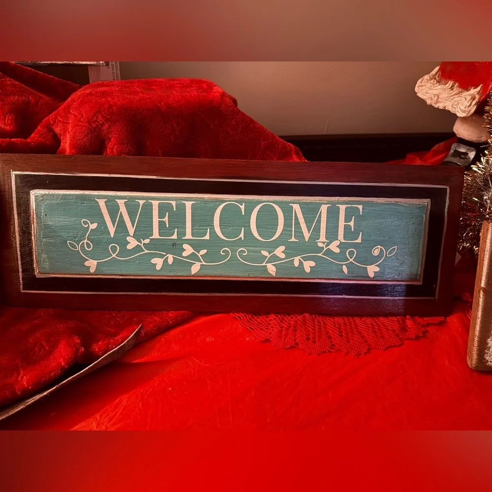 Rustic Wooden “Welcome” Sign